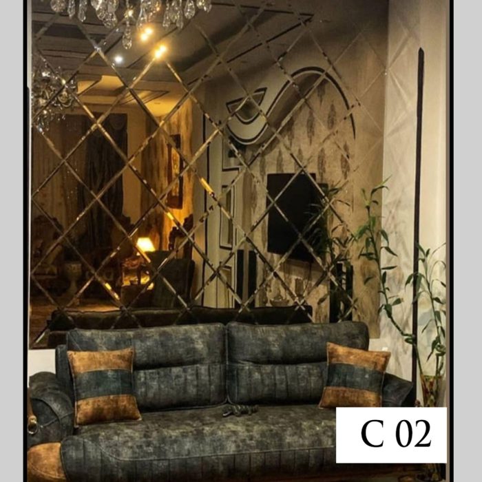آینه دکوراتیو لوزی ساده C02
