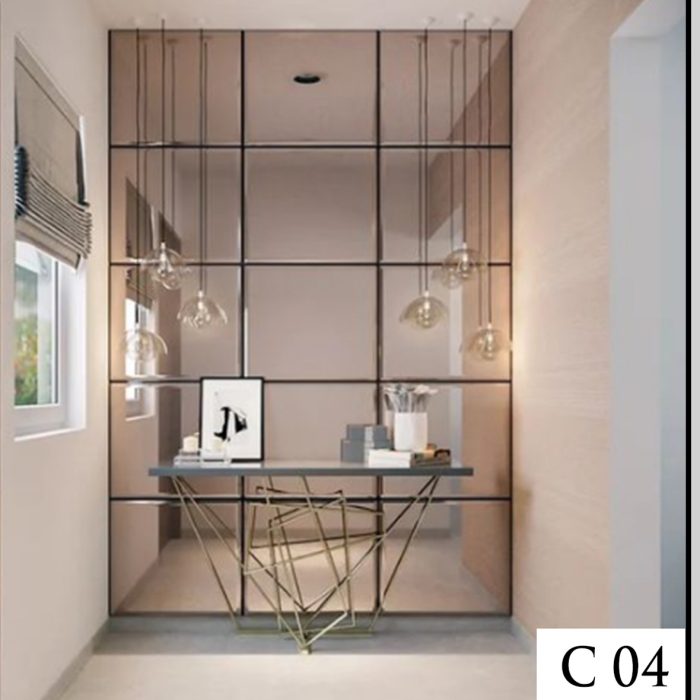 آینه دکوراتیو مربع ساده C04