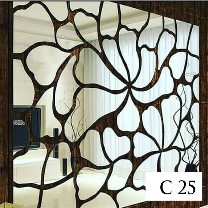 آینه دکوراتیو طرح گل C25