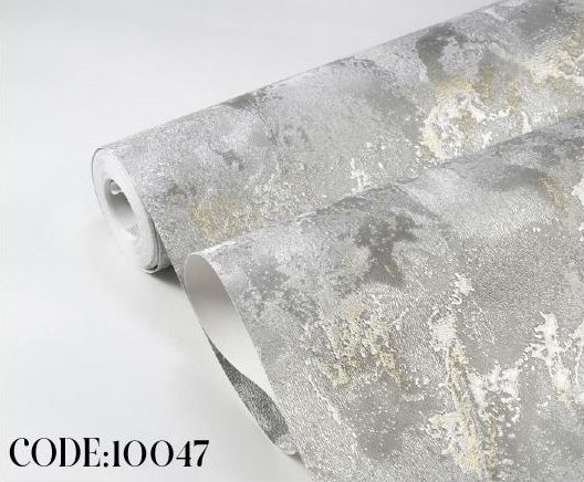 کاغذ دیواری طرح پتینه خاکستری کد ۱۰۰۴۷
